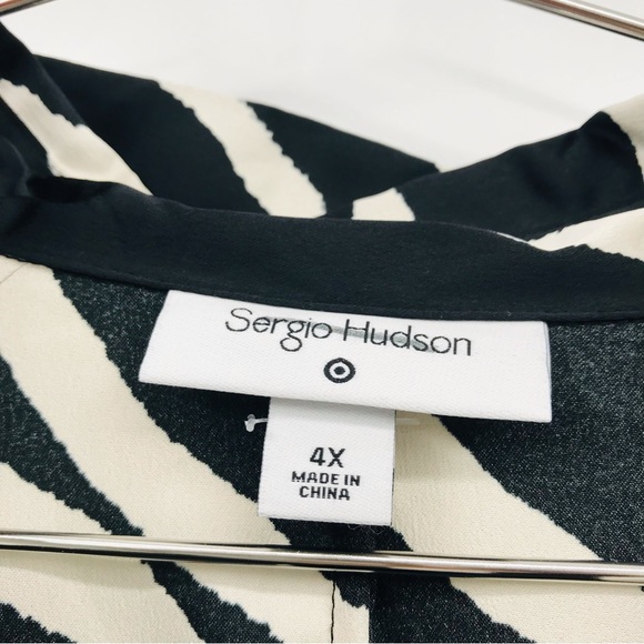 Sergio Hudson x Target Zebra Print Button Down Blouse Satin Size 4x - Picture 3 of 6